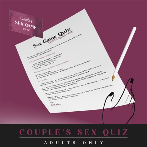 Printable Sex Game Quiz Get To Know Your Partner Sexually And Etsy