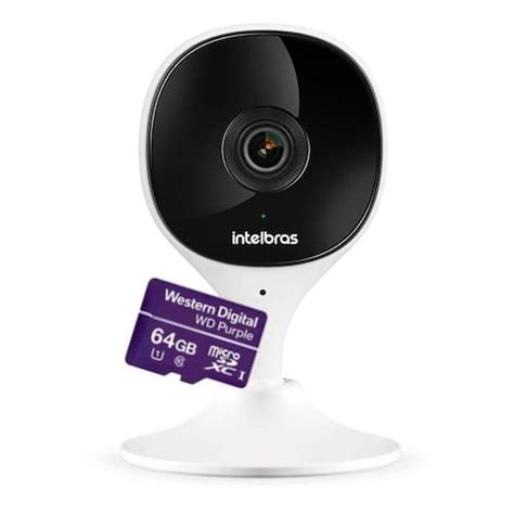 Câmera Wifi Imx C Alarme E Microfone Cartão 64gb Intelbras Extra