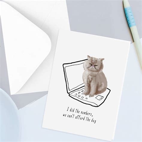 Funny Cat Greetings Card By Piki Dear