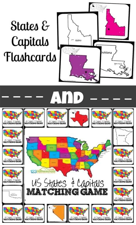 States And Capitals Matching Game In 2021 States And Capitals How To