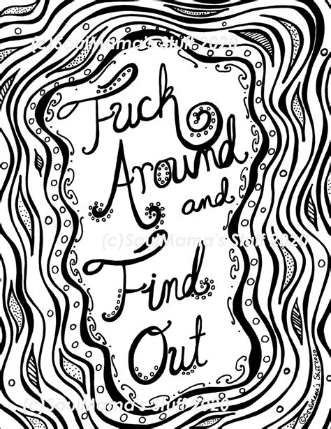 Fuck Around And Find Out Coloring Page Digital Download Etsy