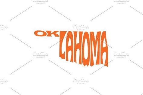 Oklahoma Vector Word Art Logo By Pdd On Creativemarket Vector Words