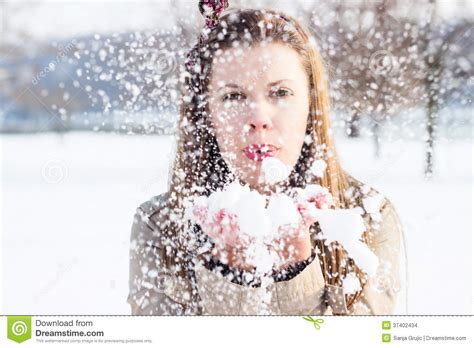 Winter Girl Stock Photo Image Of Cheerful Candid Horizontal 37402434