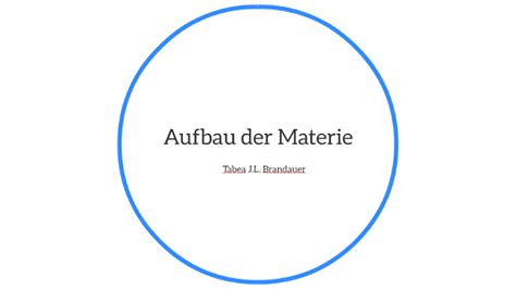 Aufbau Der Materie By Tabea Brandauer