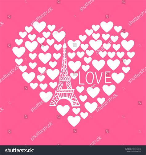 Card Eiffel Tower Love Print Vector Stock Vector Royalty Free