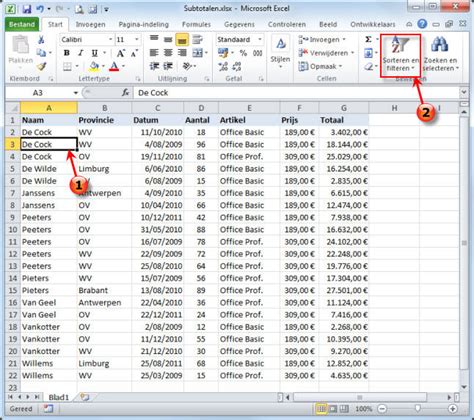 Gratis Tips Excel Subtotalen Subtotalen Gebaseerd Op Twee Kolommen