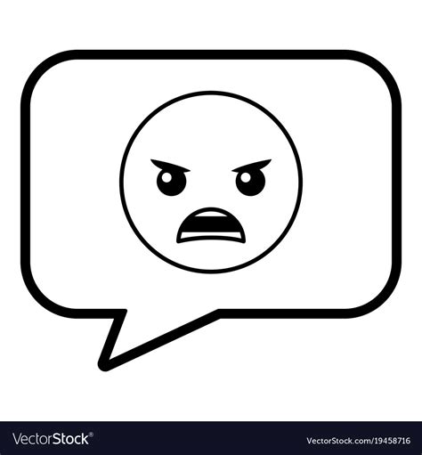 Speech Bubble Angry Emoticon Face Royalty Free Vector Image