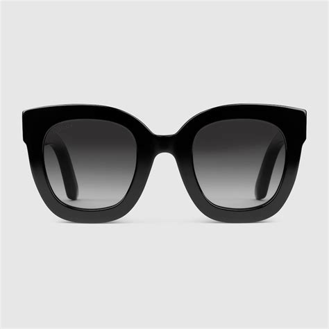 black acetate round frame sunglasses with star gucci® us