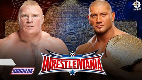 Wrestlemania 32 Batista Vs Brock Lesnar Youtube