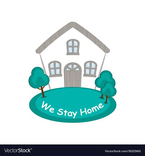 Home Icon Covid 19 Stay At Home Royalty Free Vector Image