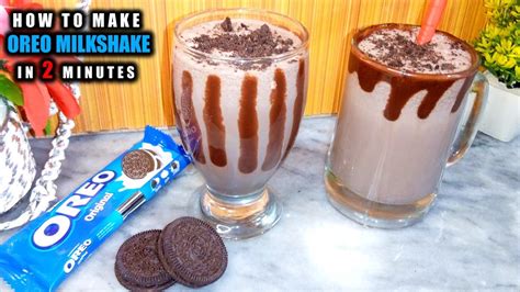 How To Make Oreo Milkshake In 2 Minutes Oreo Shake Without Ice Cream