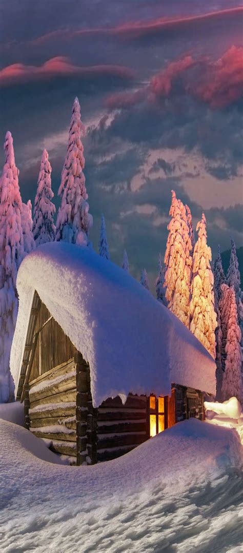 1080x2460 House In Winter Amazing Digital Art 1080x2460 Resolution