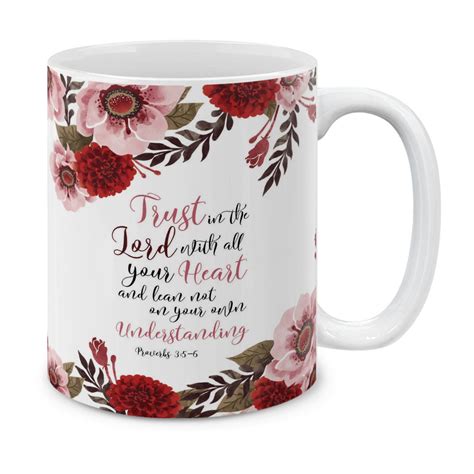wirester 11 oz ceramic tea cup coffee mug quote christian quotes proverbs 3 5 6