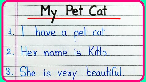 My Pet Cat 10 Lines Essay 10 Lines Essay On My Pet Cat In English