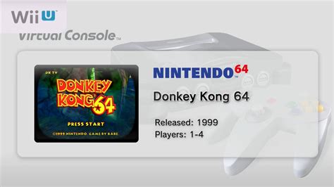 Donkey Kong 64 Opening Wii U Virtual Console Youtube