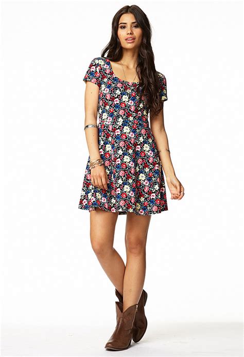 First, do the bust adjustment and interfacing and next head 10. Lyst - Forever 21 Fit & Flare Floral Dress in Red