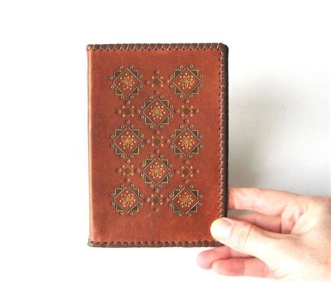 Notebook Cover Embossed Leather Memo Book Vintage Hand Tooled Etsy