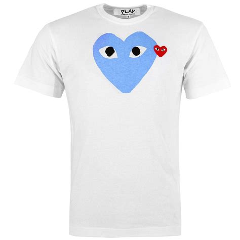 Comme Des GarÇons Play Cotton T106 Blue Heart T Shirt For Men Lyst