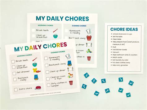 free printable chore chart for 5 6 year olds the incremental mama