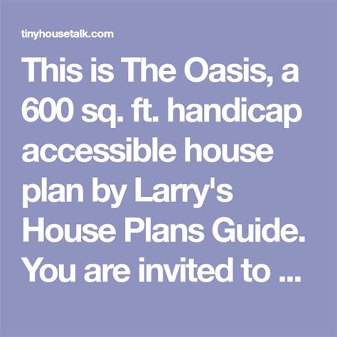 The Oasis 600 Sq Ft Wheelchair Friendly Home Plans Accessible