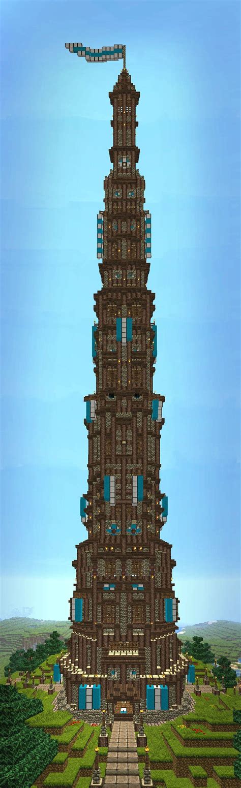 Hohe Minecraft Tower Designs Mcpe Tapete 1000x3274 Wallpapertip