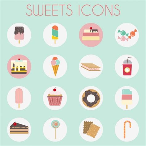 Sweet Icons Collection Vector Free Download