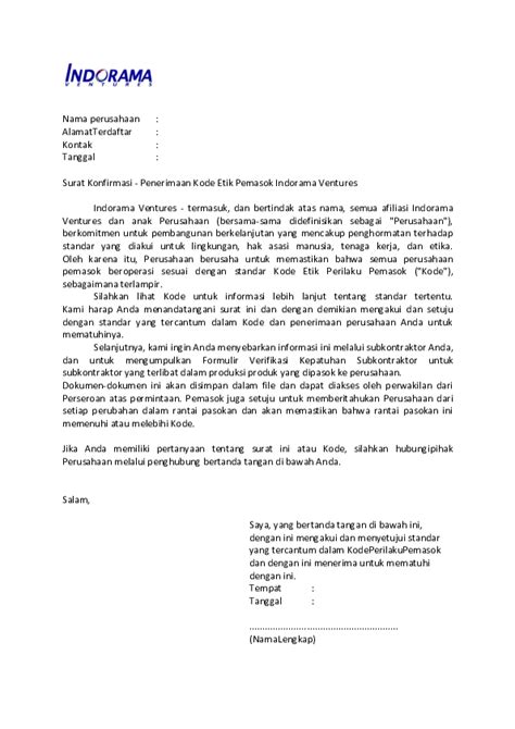 4 contoh cover letter email yang baik (bm & bi) 20 contoh template resume yang kemas dan menarik! Contoh Surat Confirmation Letter Bahasa Indonesia