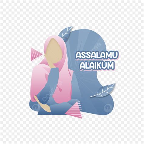 As Salamu Alaikum Azul Rosa Muslimah Dibujos Animados Png Ucapan