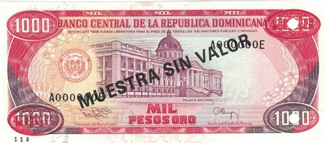 dominican republic 1000 pesos oro banknote 1994 km 138s3 unc 64 ma shops