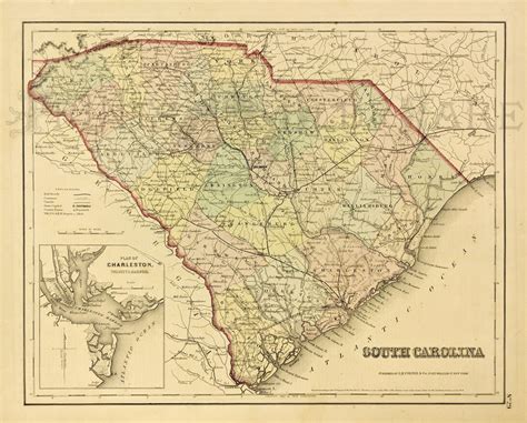 Prints Old Rare South Carolina Antique Maps Prints