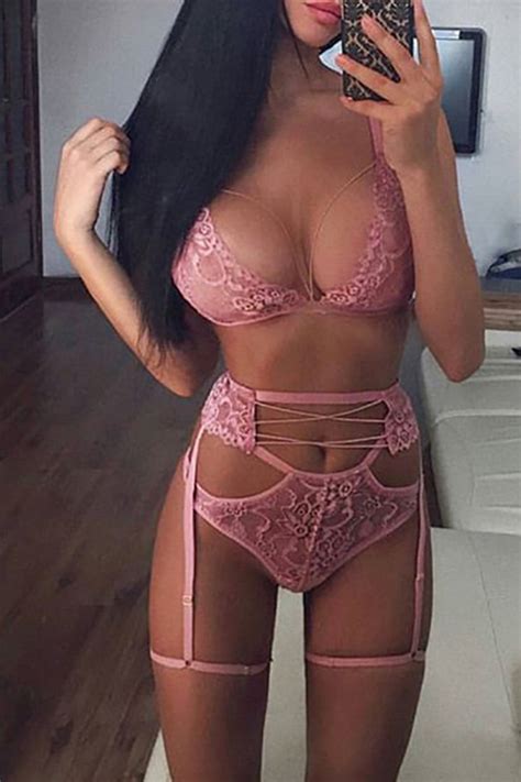 lovely sexy hollow out light pink bra setslw fashion online for women affordable women s