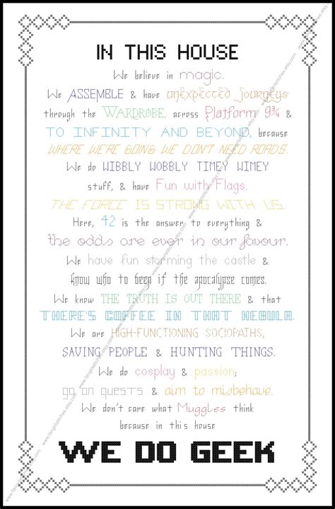 In This House We Do Geek Cross Stitch Pdf Pattern Instant Etsy Uk