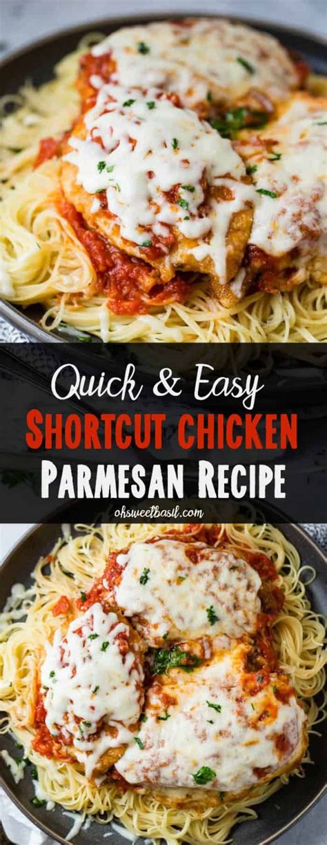This recipe is based off of a cooking light recipe, but it is not pan fried at all. Quick and Easy shortcut Chicken Parmesan | Recipe ...