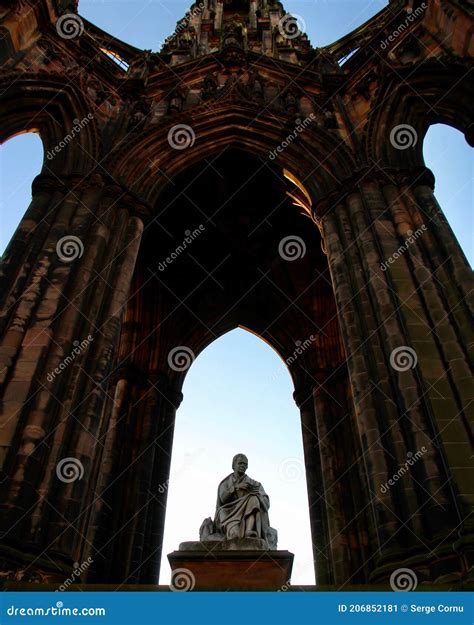Statue Of Sir Walter Scott On The Scott Monument Editorial Photo