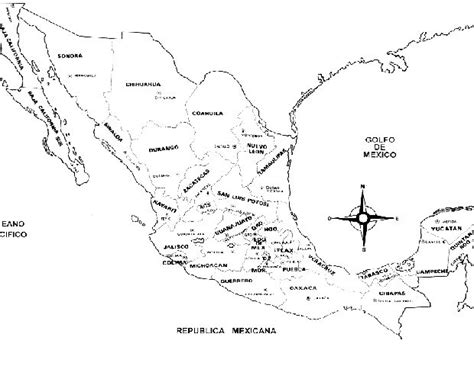 Pinto Dibujos Mapa De México Con Nombres Para Pintar