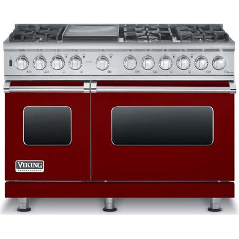 Viking Professional 5 Series 48 Inch 6 Burner Dual Fuel Natural Gas Self Cleaning Range With