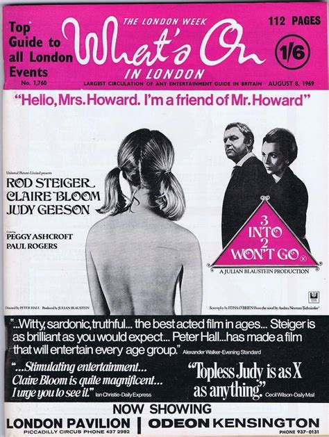 Judy Geeson In Three Into Two Wont Go Features On The Cover Of Whats