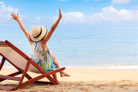 Woman Relaxing At The Beach Stock Photo Download Image Now Istock