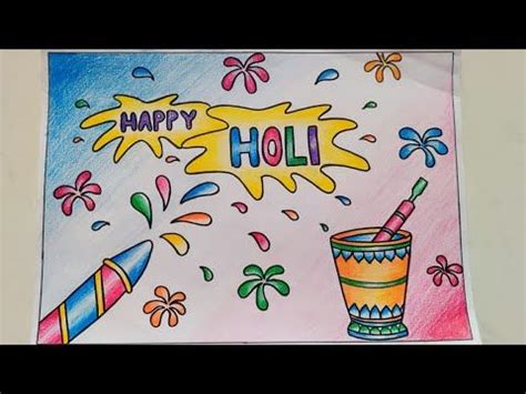 Easy Drawing On Holi 2021 How To Draw Holi Festival Poster Holi Drawing