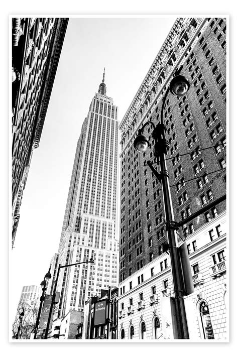 new york city empire state building monochrome de sascha kilmer en póster lienzo y mucho
