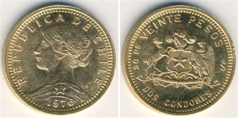 Coin Values 20 Peso 1976 Chile Gold Prices And Values