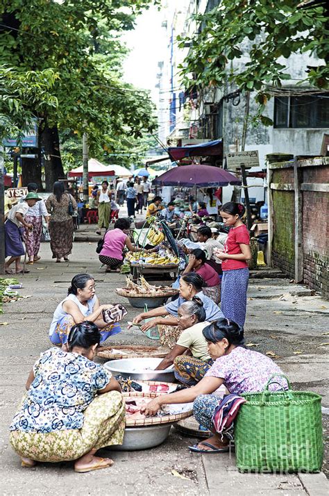 Street Market In Yangon Myanmar Photograph By Jm Travel Photography