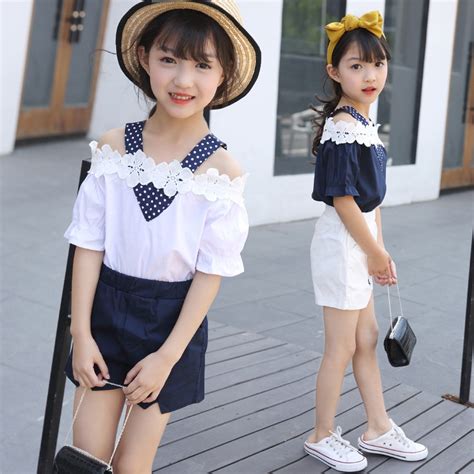 Girl Lace Set 2019 Sets New Korean Version Of The Summer Girl Middle