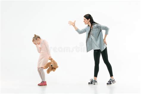 Angry Mother Scolding Her Daughter At Home Stock Image Image Of