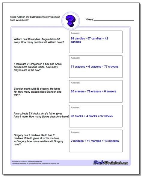 Check spelling or type a new query. Mixed Addition and Subtraction Word Problems