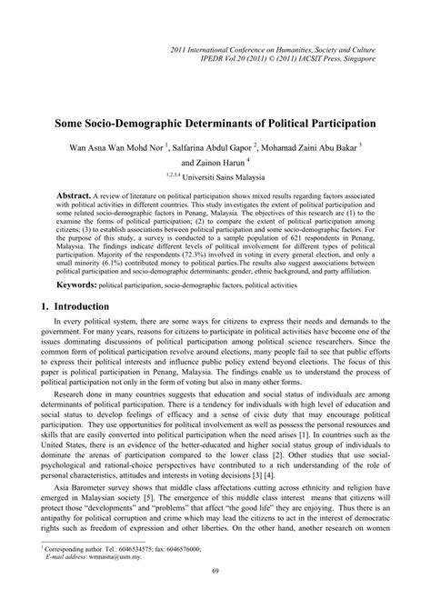Pdf Some Socio Demographic Determinants Of Political Participation