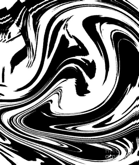 Abstract Circles Waves Black White Minimalist Art Print No39 Digital