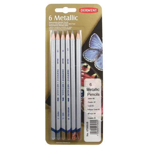 Derwent Metallic Traditional Watersoluble Colouring Pencils Blister