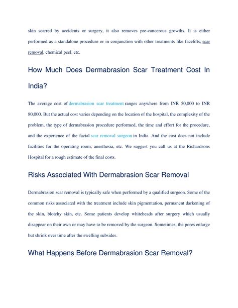Ppt Dermabrasion Scar Removal What How Cost And Recovery Powerpoint