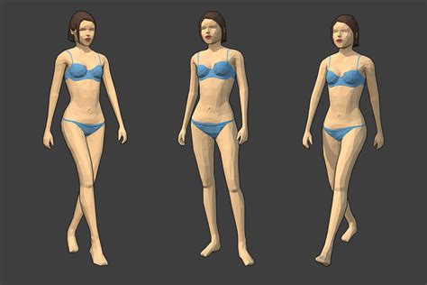 Rigged Lowpoly Female Character Caren GameDev Market